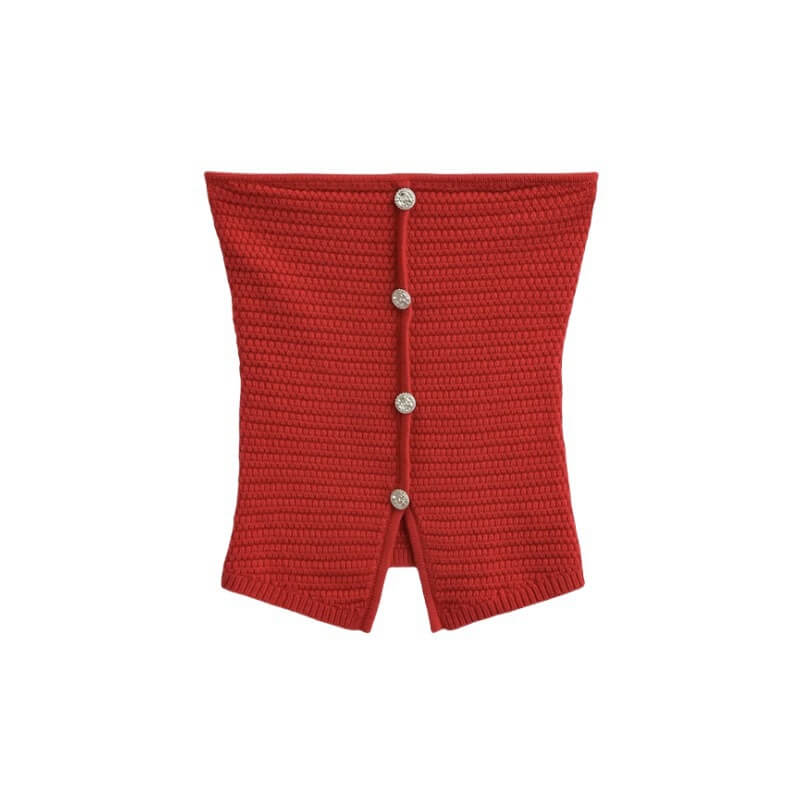 NURO Women's Strapless Button Front Bustier, Chic Corset Style Crop Top