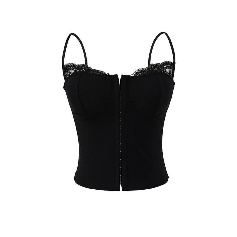 NURO Women's Strapless Contrast Trim Top, Slim Fit Crop Bustier