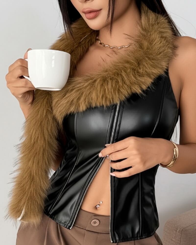 NURO Women's Strapless PU Leather Corset Top - Sexy Lace-Up Cropped Bustier, Bodycon Waist Cincher