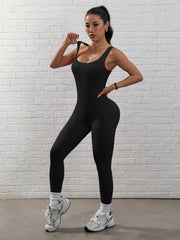 NURO Women's Strappy Back Long Sleeve Full Body Workout Catsuit