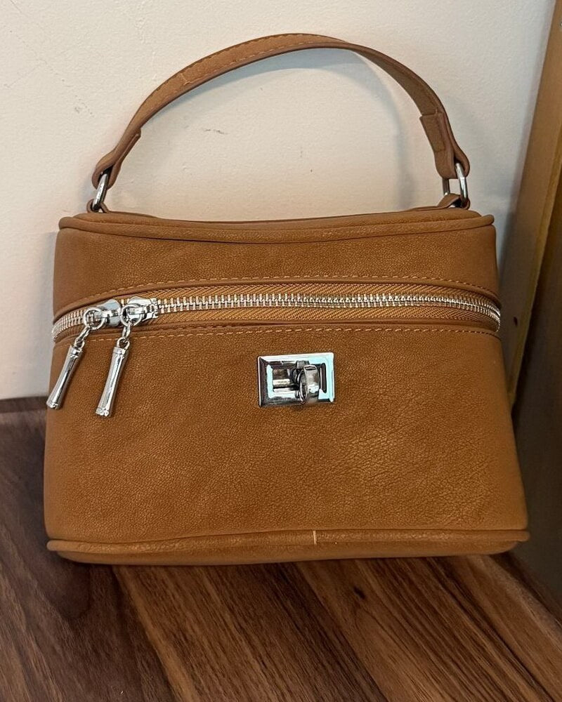 NURO Women's Suede-Lock Mini Crossbody Bag Everyday Chic Shoulder Purse
