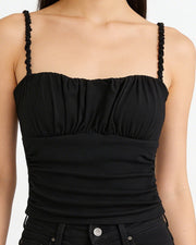 NURO Women's Sweetheart Neckline Cami, Casual Sleeveless Crop Top