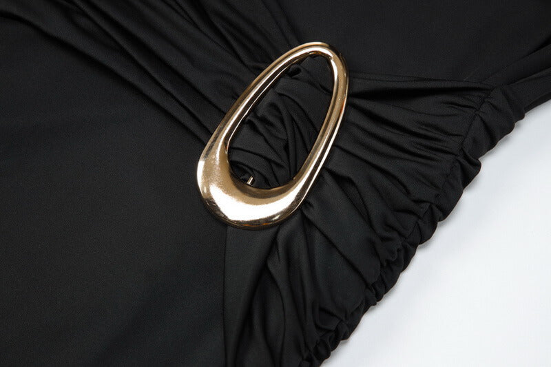 NURO Women's Twist Knot Backless Bodycon Dress, High Waist Sleeveless Long Dress