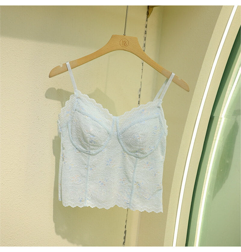 NURO Women's Underwire Lace Strappy Bandeau, Built-In Bra Tube Top