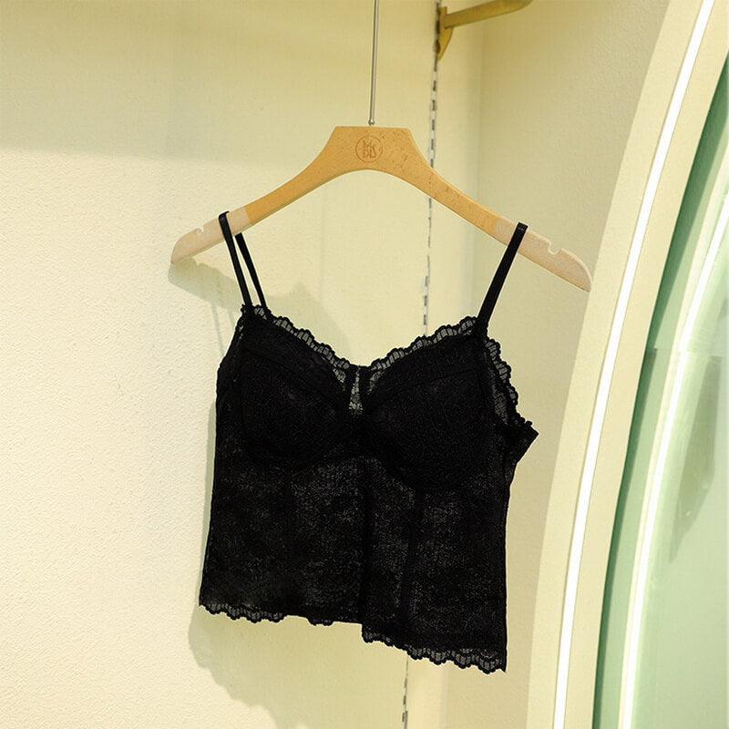 NURO Women's Underwire Lace Strappy Bandeau, Built-In Bra Tube Top