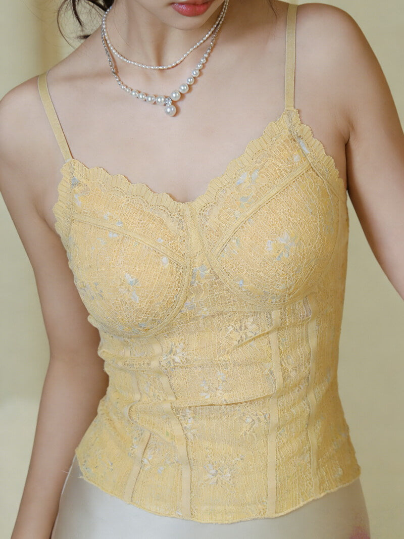 NURO Women's Underwire Lace Strappy Bandeau, Built-In Bra Tube Top