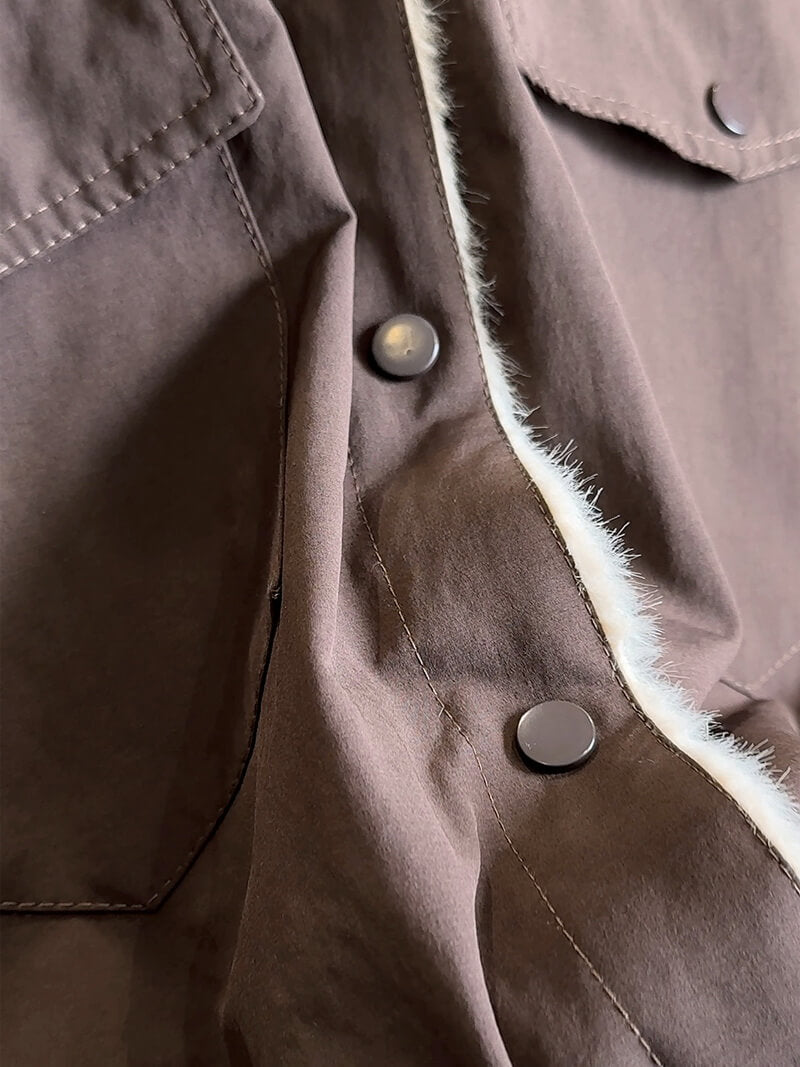 NURO Women's Utility Fleece Jacket – Oversized Workwear Coat with Large Pockets