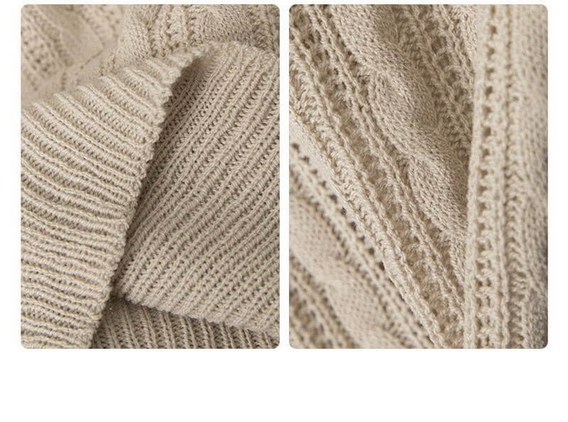 NURO Women's V-Neck Cable Knit Sweater, Oversized Pullover Top for Autumn and Winter