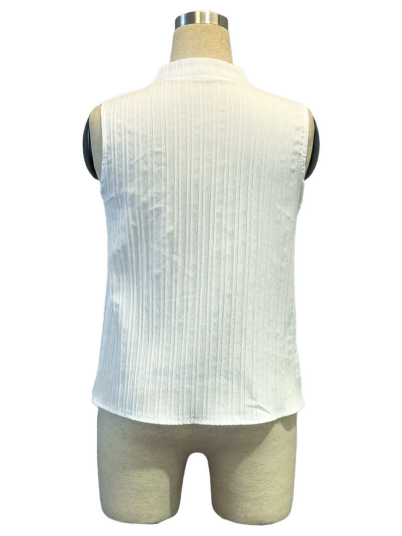 NURO Women's V-Neck Sleeveless Top - Textured Knit, Bodycon Fit, Casual Blouse