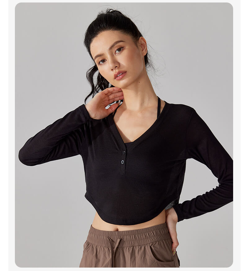 NURO Women's V-Neck Tencel Long Sleeve Cover-Up