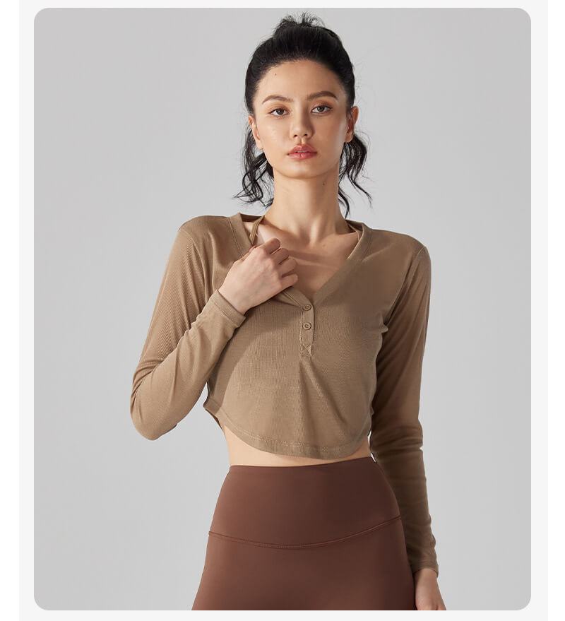 NURO Women's V-Neck Tencel Long Sleeve Cover-Up