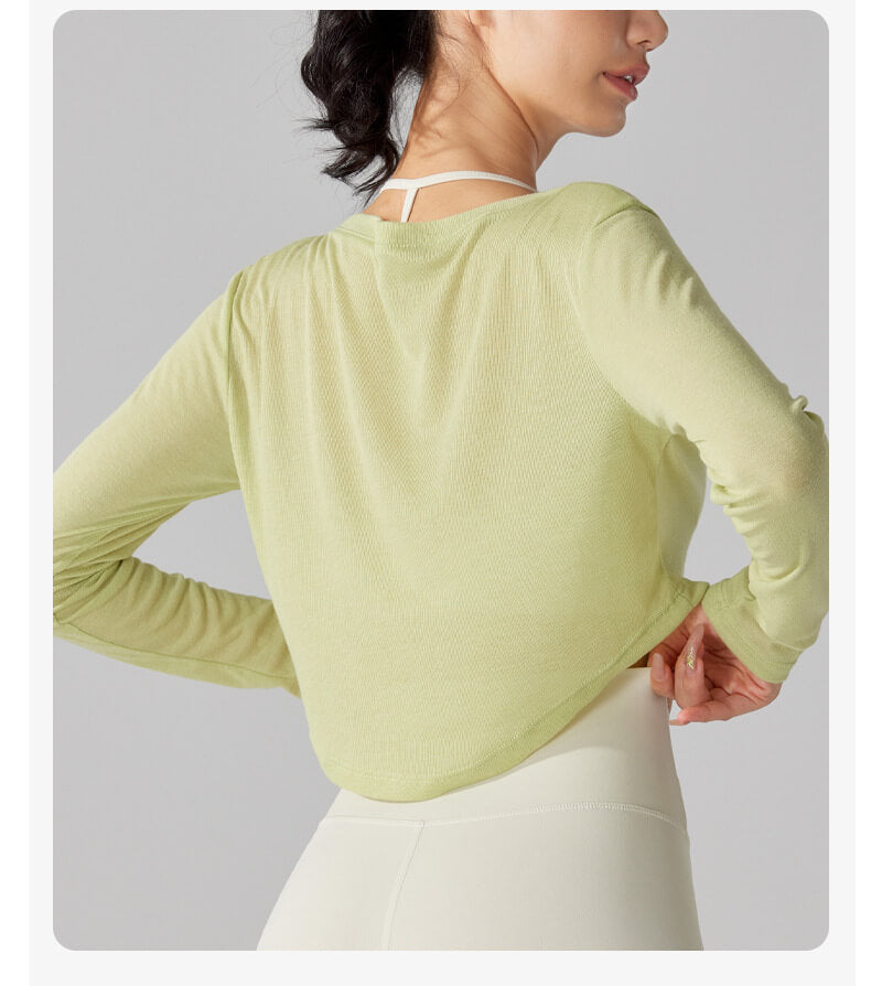 NURO Women's V-Neck Tencel Long Sleeve Cover-Up