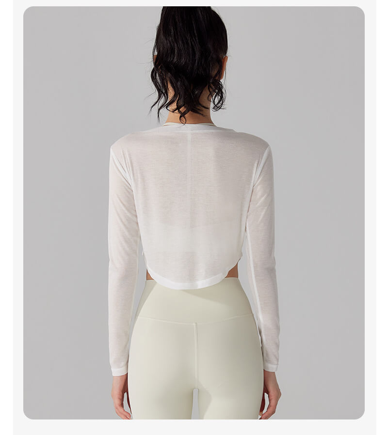 NURO Women's V-Neck Tencel Long Sleeve Cover-Up