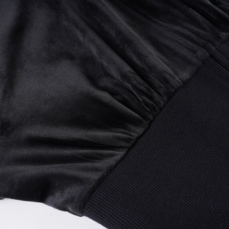 NURO Women's Velvet Hooded Zip Up Jacket | Faux Fur Trim Waist Belt Coat | Long Sleeve Slim Fit Top