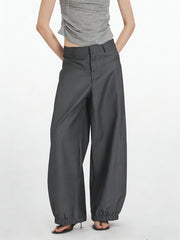 NURO Women's Wide-Leg Trousers, High-Waisted Loose Fit Pleated Dress Pants