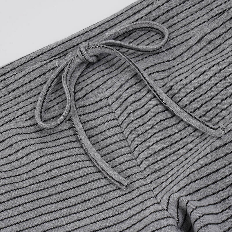 NURO Women's Wide Leg Lounge Pants with Drawstring | Striped Patchwork Casual Trousers | Relaxed Fit Lazy Style Pants