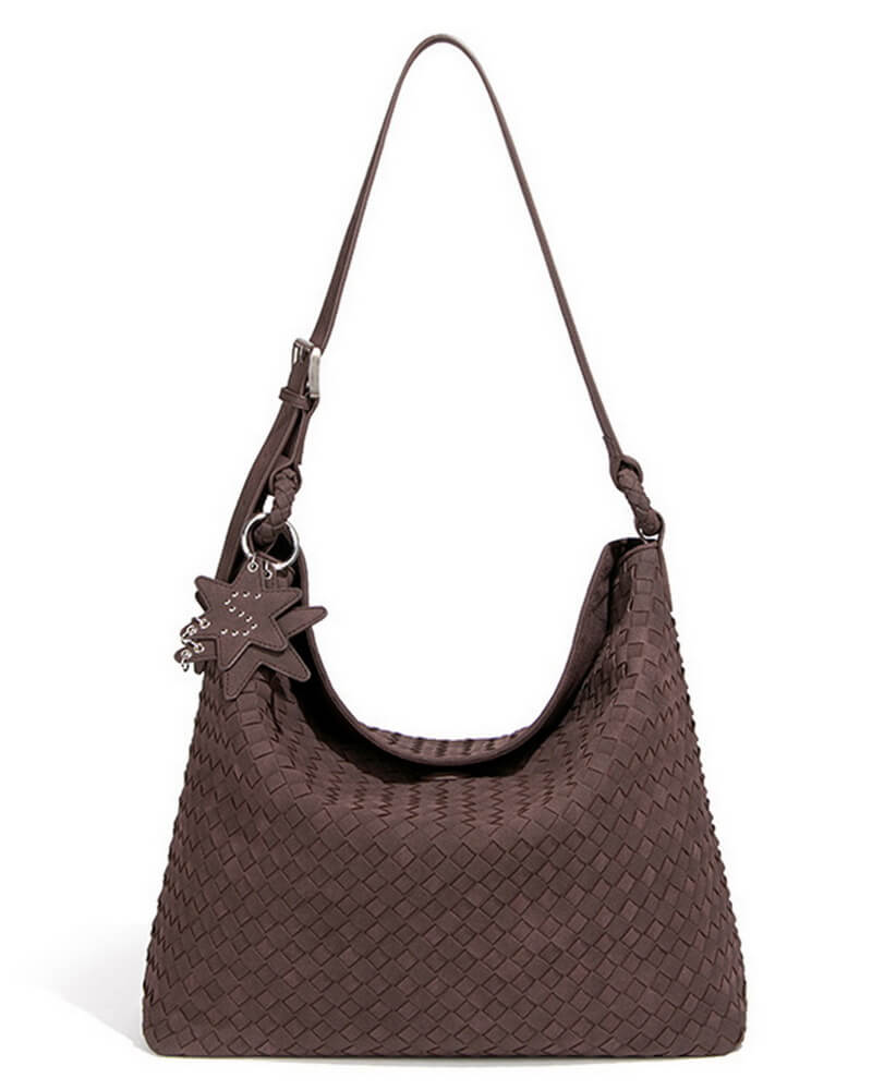 NURO Women's Woven Tote Bag Large Minimalist Shoulder Bag