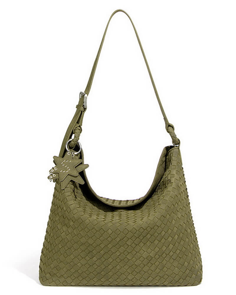 NURO Women's Woven Tote Bag Large Minimalist Shoulder Bag