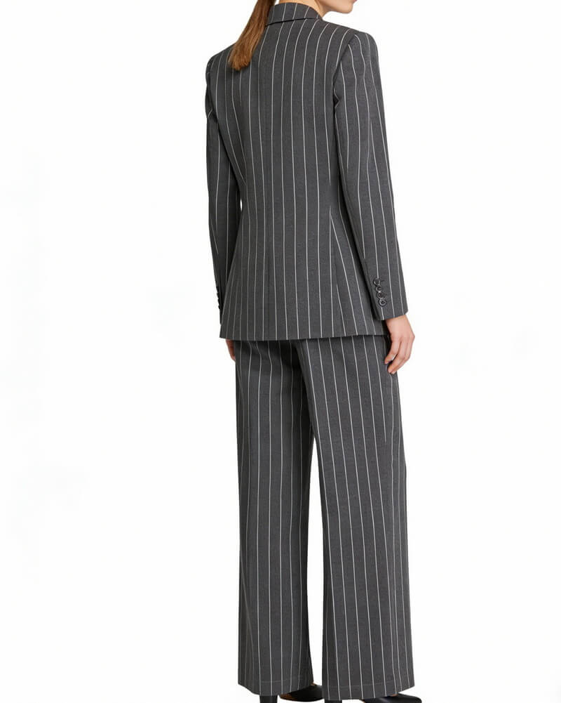 NURO Women's Wrap Front Blazer and Trousers Set