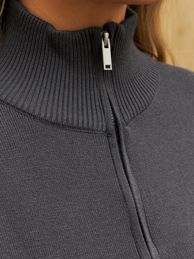 NURO Women's Zip-Front Knit Sweater and Jogger Pants Set