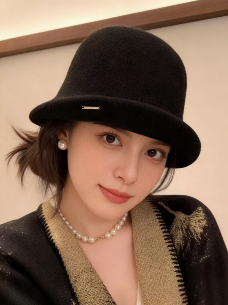 NURO Wool Blend Folded Brim Bucket Hat