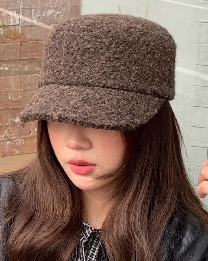 NURO Wool Blend Round Crown Beret