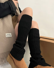 NURO Wool Knit Side-Slit Leg Warmers for Women
