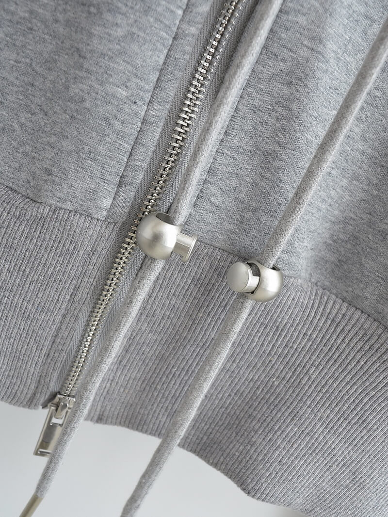 NURO Zip-Up Hooded Jacket for Women - Cropped Long Sleeve Casual Streetwear