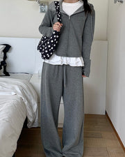 NURO Zip-Up Hoodie & Jogger Sweatpants Set - Casual Two Piece Outfit