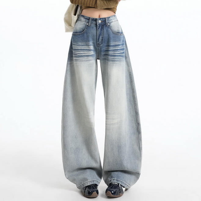 NURO High-Waist Wide-Leg Jeans