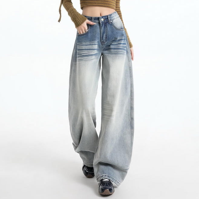 NURO High-Waist Wide-Leg Jeans