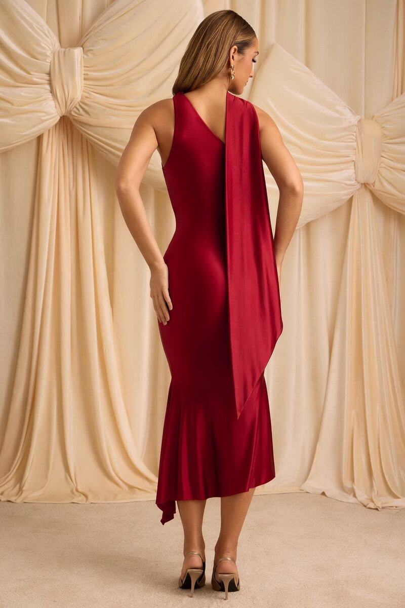 NURO High Waist Backless Bodycon Maxi Dress Women's Elegant Slit Evening Gown