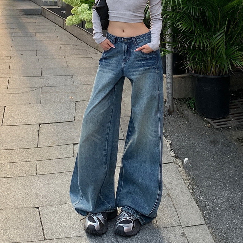NURO Vintage Curved Wide-Leg Jeans