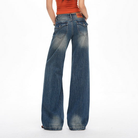 NURO Vintage Low-Rise Flared Jeans