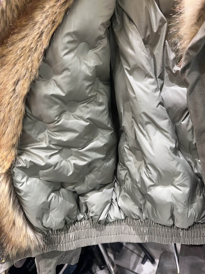 NURO Vintage Washed Faux Fur Collar Jacket, Thickened Oversized Pine Green & Coffee Brown Coat, Non-Detachable Fur Collar Streetwear Parka Winter