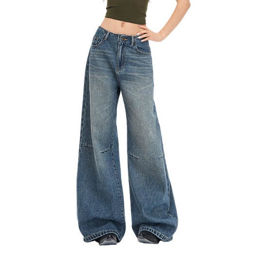NURO Waistless Low-Rise Wide-Leg Jeans