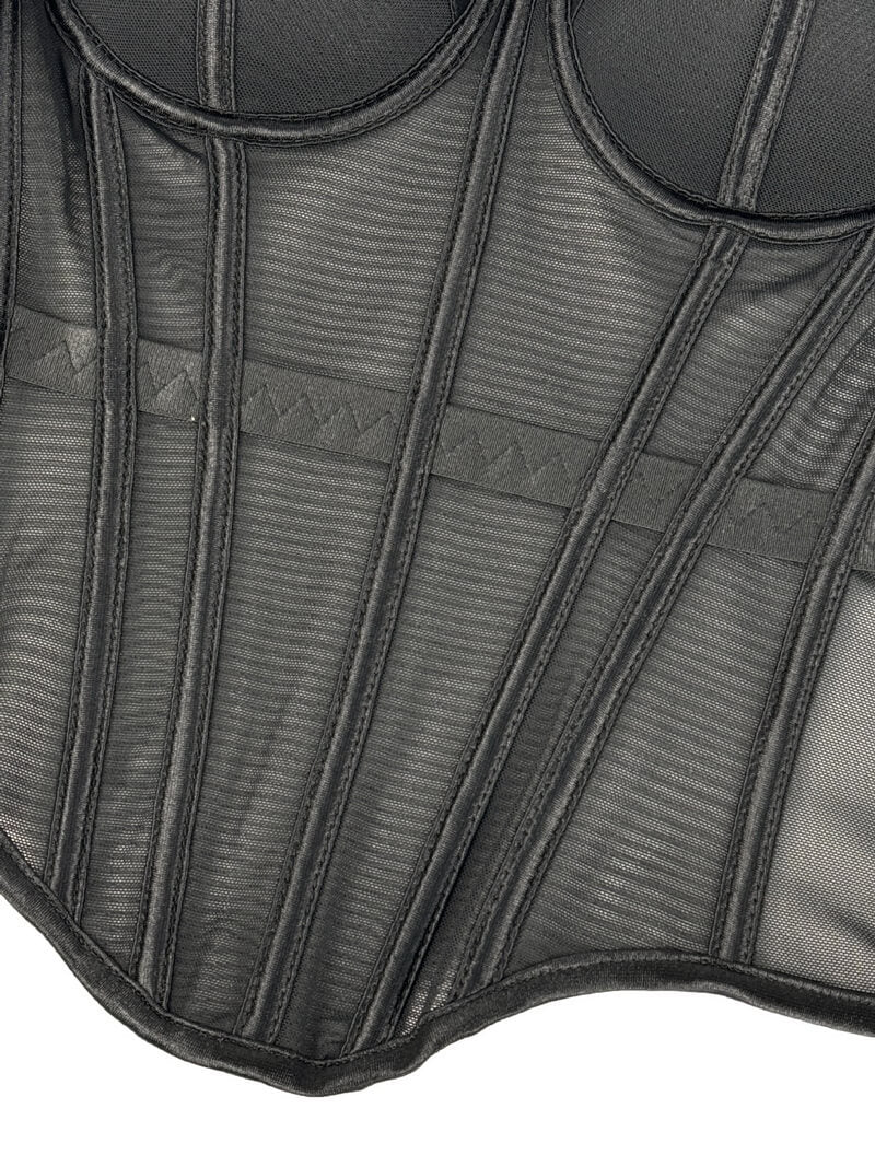 NURO Women's Bustier Corset Top – Underbust Padded Bustier with Removable Straps & Boning