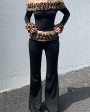 NURO Women's Milk Silk Sleeveless Top | Leopard Print Patchwork Crop Top