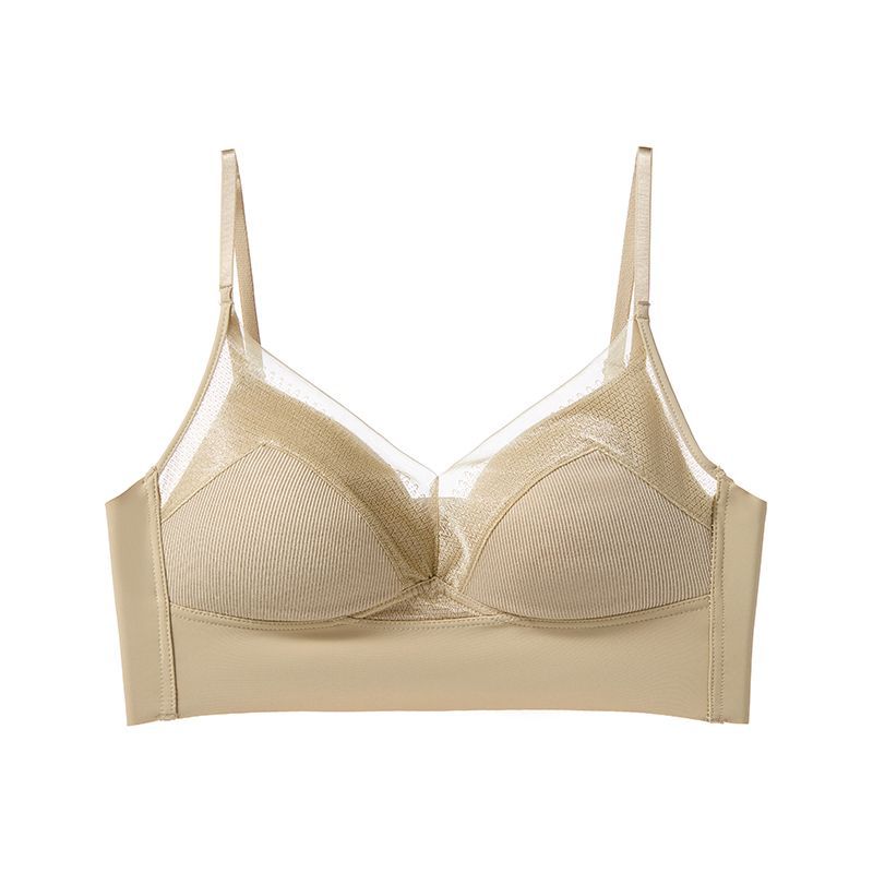 NURO Women's Ribbed Lace Bandeau, Seamless Thin Cup Bra Top