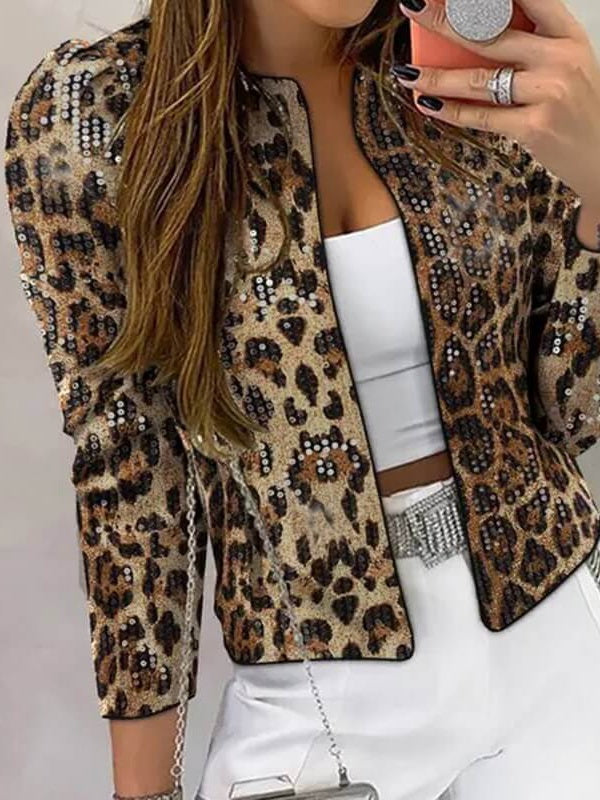 NURO Women's Short Sleeveless Blouse - Leopard Print, Polyester Spandex, Round Neck, Casual Streetwear Fashion Top