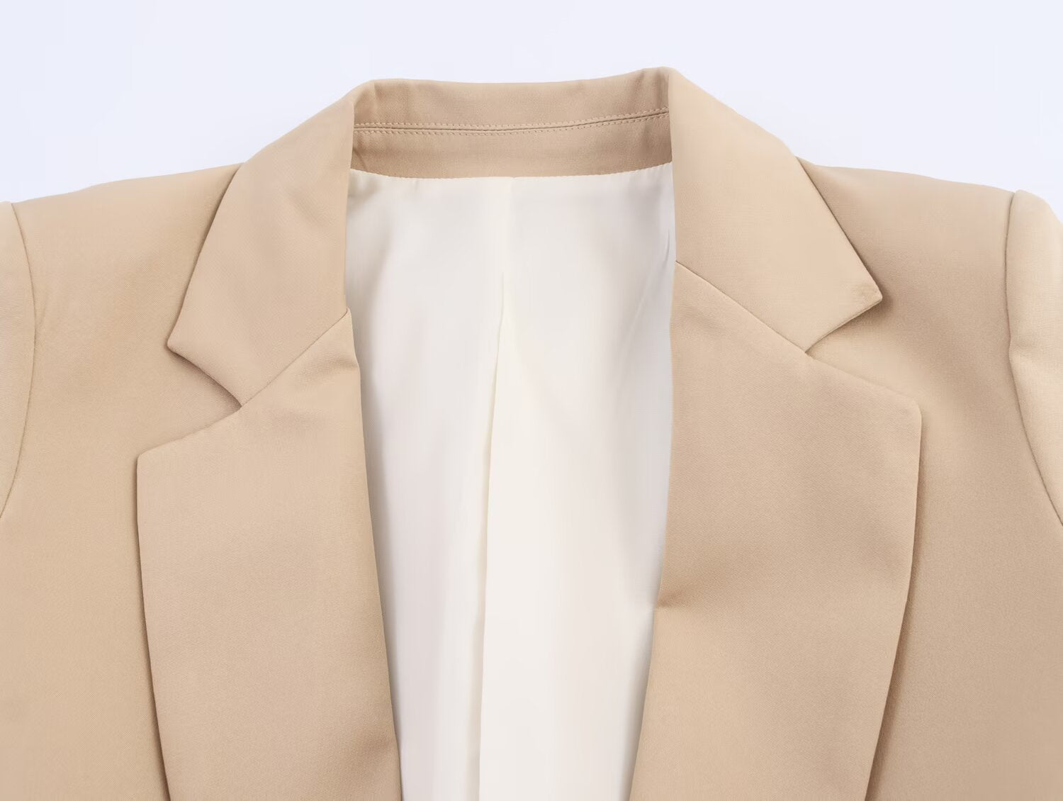 Women's Casual Blazer with Roll Tab and Color Contrast Cuffs