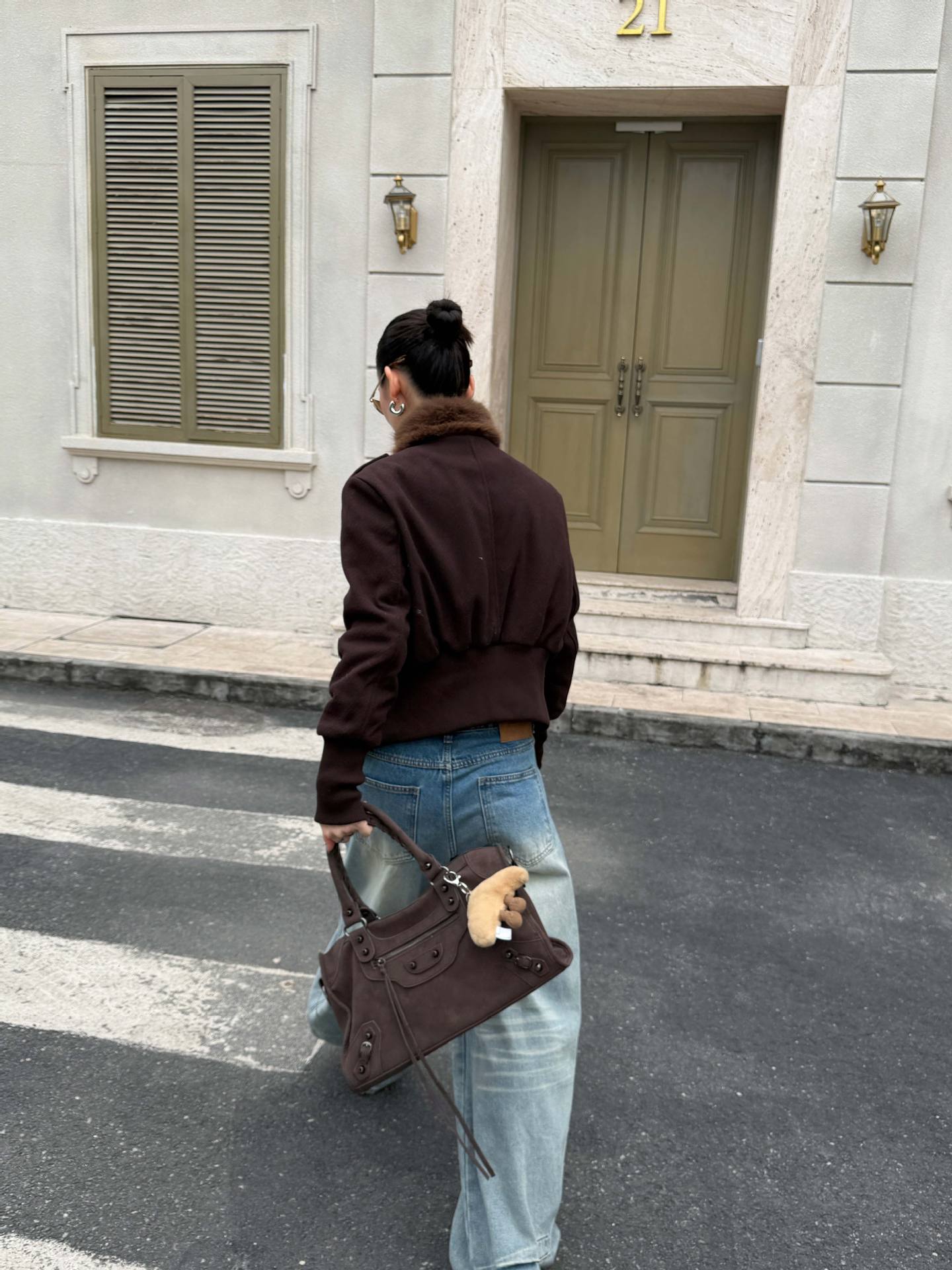 NURO Women's Baggy Vintage Denim Jeans - High-Temp Shaping, Distressed Wash, Loose Cargo Pants with Fleece Lining, Low Rise Streetwear (Light Blue)