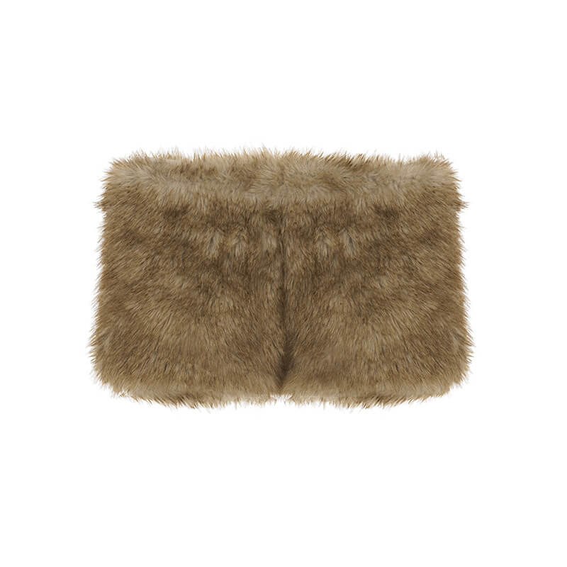 Women's Faux Fur Bodycon Mini Skirt | Low Waist Side Pleated Skirt | Sexy Streetwear Ruched Hemline Short Skirt