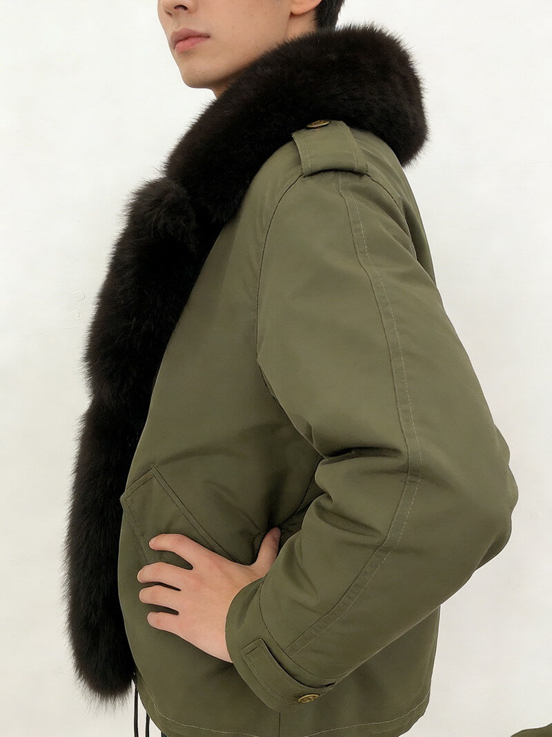 Women's Short Luxury Fox Fur Collar Down Jacket with Detachable Hood, Warm Winter Coat, Quilted Padded Parka for Casual & Commute | NURO