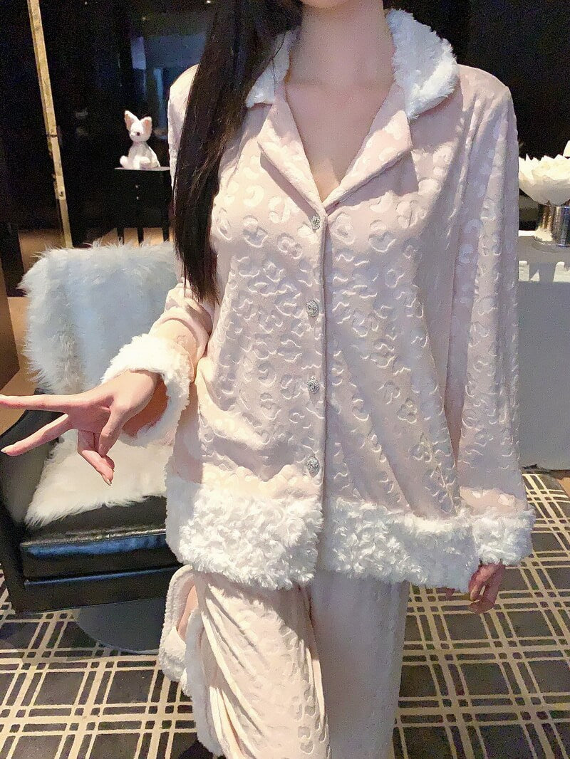 Women's Soft Plush Loungewear Set 3-Piece, Fleece Sleepwear Pajamas with Pants & Shirt, Cozy Homewear for Winter and Fall