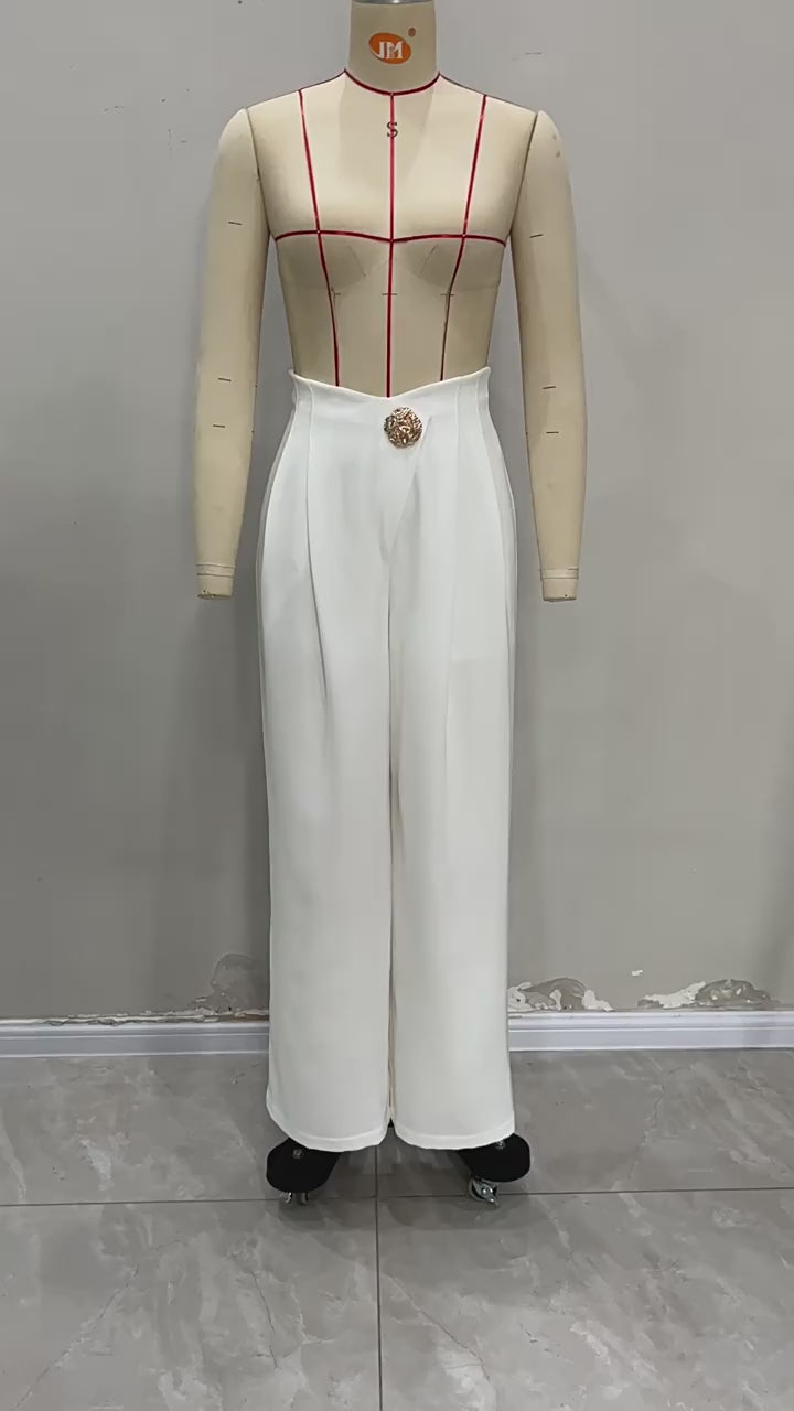 Load video: NURO High-Waisted Wide Leg Pocket Pants for Women