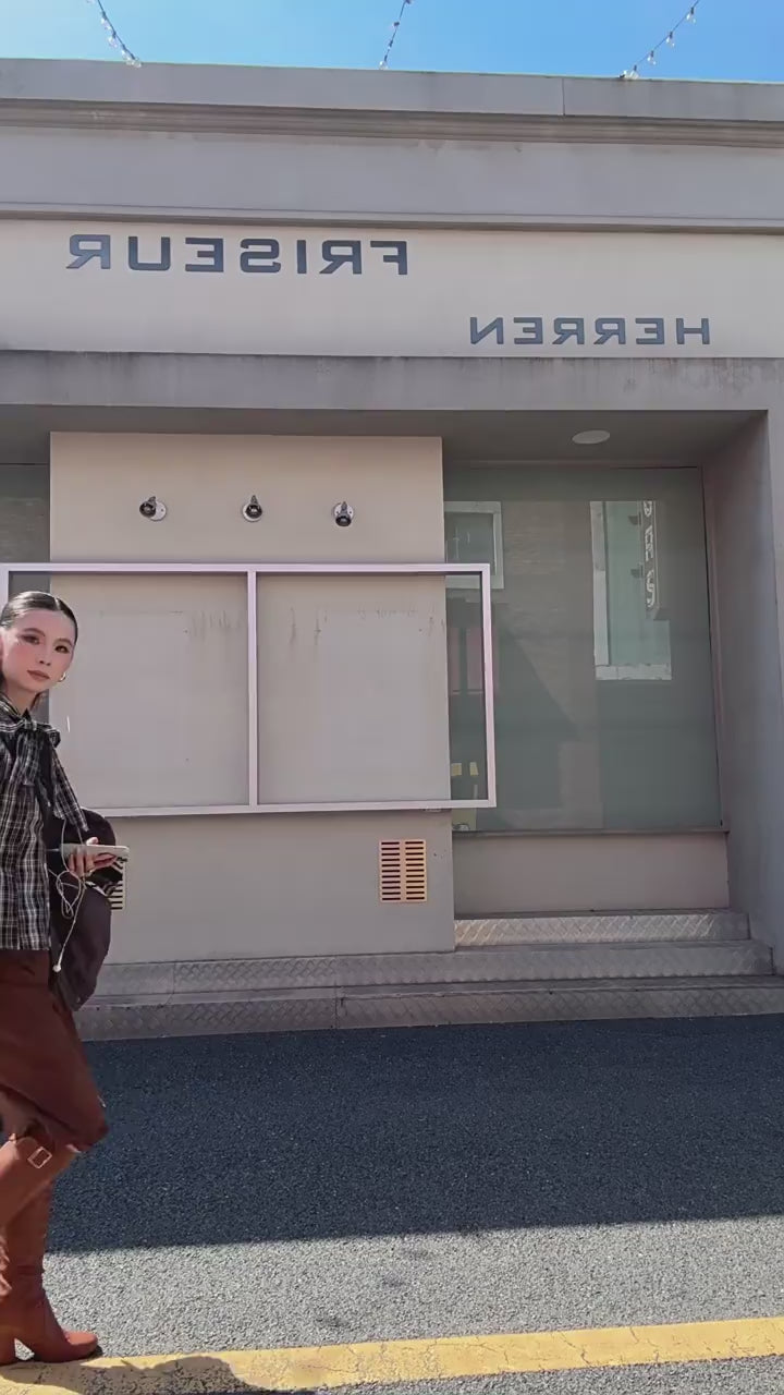 Load video: NURO Color Block Plaid Shirt, Belted Wrap Blouse with Bow Detail, Slim Fit Long Sleeve Streetwear Top