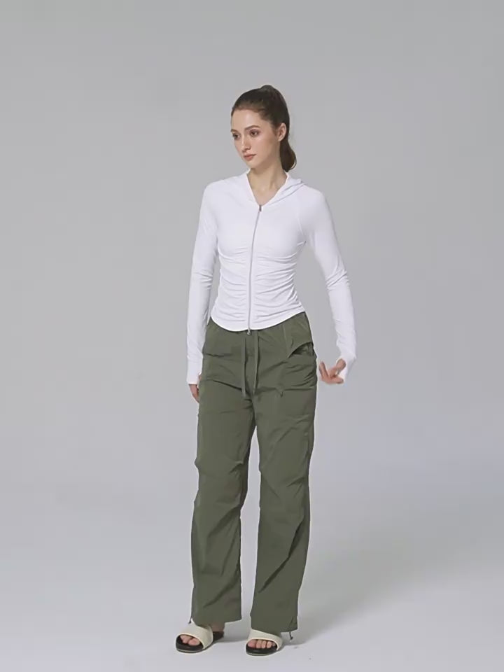 Load video: NURO Women's Lightweight Quick-Dry Hooded Zip Jacket