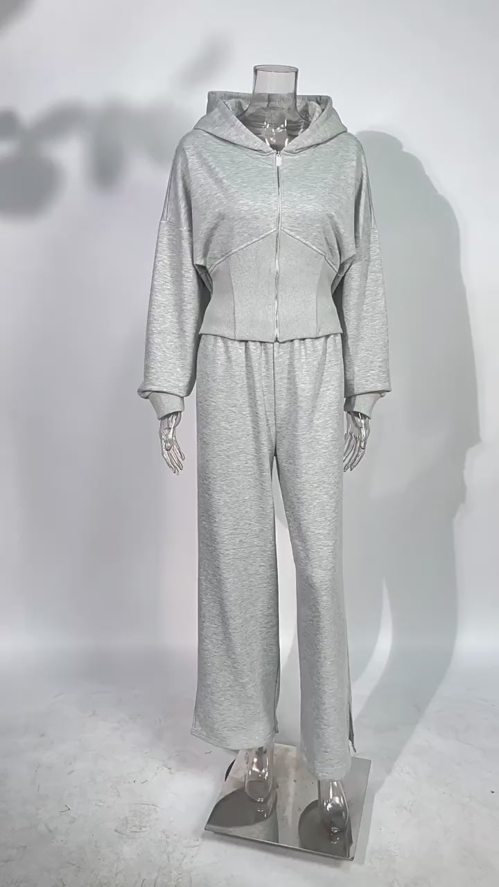 Load video: NURO Hoodie and Jogger Set for Women