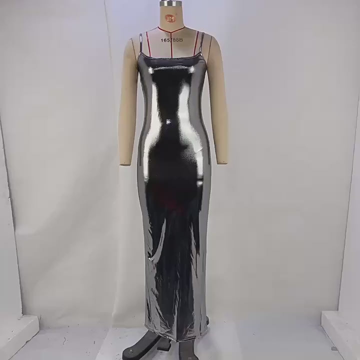 Load video: NURO Women's Off Shoulder Bodycon Midi Dress - Backless Sleeveless Slip Dress, Sexy Evening and Party Gown